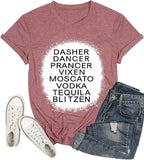 Drinking Christmas T-Shirt Dancer Prancer Moscato Vodka Tequila Blitzen Shirt