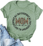 Women Mom Mode All Day Everyday T-Shirt Leopard Mom Shirt