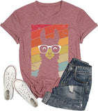 Llama Gifts Tees Women Short Sleeve Cute Llama T-Shirt