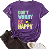 Women Cute Bees Gift Shirt Don't Worry Bee Happy T-Shirt