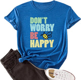 Women Cute Bees Gift Shirt Don't Worry Bee Happy T-Shirt