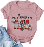 Damen Frohe Weihnachten Gnomes T-Shirt Weihnachtsshirt für die Familie