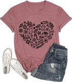 T-shirts de Saint-Valentin pour femmes, chemise graphique Love Heart