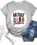 Merry Christmas T-Shirt Women Christmas Tree Shirt