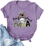 Femme One Loved Mama T-Shirt Buffalo Plaid &amp; Leopard Mama Shirt