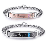 NEHZUS Couples Bracelets His and Hers Stainless Steel Matching Set Bracelet for Anniversary