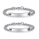 NEHZUS Mens and Womens Custom Engraving Stainless Steel Bracelets Personalized Gift for Couples
