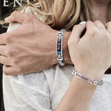 NEHZUS Couples Bracelets His and Hers Stainless Steel Matching Set Bracelet for Anniversary
