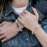 NEHZUS Couples Bracelets His and Hers Stainless Steel Matching Set Bracelet for Anniversary