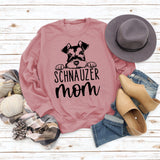 SCHNAUZER MOM Rundhals Brief frauen Sweatshirt Druck Lose Langarm
