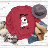BOO BOO CREW Lettre Lâche Automne/Hiver Bas Manches Longues Pull Femme