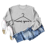Plus jamais cintre lettre impression mode ample à manches longues grande taille pull pour les femmes