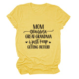 MOM GRANDMA GREAt FASHION LEttER CREWNECK SHORt SLEEVE T-SHIRt WOMENT-Shirt
