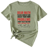 T-shirt à manches courtes et col rond imprimé lettre Dead Math, été décontracté