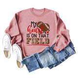 Mon cœur est sur ce terrain Sweat-shirt ample pour femmes