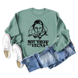 Not Today – Lockerer, langärmliger Pullover mit Vecna-Buchstaben-Aufdruck