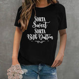 Sorta Sweet Sorta Fashion Damen T-Shirt mit Rundhalsausschnitt und kurzen Ärmeln