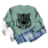 GAME DAY Tiger Letter Loose Bottom Lange Ärmel Übergröße Sweatshirt Damen