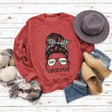 T-shirt col rond avec lettres pour femmes, pull ample imprimé Shit Show
