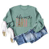 Dibs on The Farmer Letter Round Neck Loose Long Sleeve Autumn Winter Round Neck Sweater