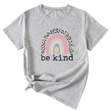 Be kind Funny Graphic Print Women's Summer Casual Loose Short Sleeve T-Shirt
