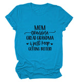 MOM GRANDMA GREAt FASHION LEttER CREWNECK SHORt SLEEVE T-SHIRt WOMENT-Shirt