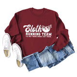 Paresseux Running Team lettre imprimé décontracté à manches longues pull à fond (femmes)