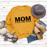 Maman la femme le mythe Spot lettre ample à manches longues grande taille pull