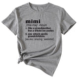 Damen-Hemd mit englischem Buchstaben „Mimi“, lässig, Rundhalsausschnitt, lockeres Kurzarmhemd