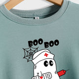 BOO BOO CREW Lettre Lâche Automne/Hiver Bas Manches Longues Pull Femme