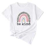 Be kind Funny Graphic Print Women's Summer Casual Loose Short Sleeve T-Shirt