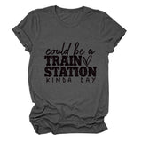 Summer Court Be a Train T-shirt à manches courtes et col rond pour femme