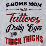 Großes Damen-T-Shirt mit F-Bomb-Mom-Motiv und Tattos