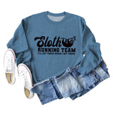 Paresseux Running Team lettre imprimé décontracté à manches longues pull à fond (femmes)