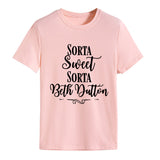 Sorta Sweet Sorta Fashion Damen T-Shirt mit Rundhalsausschnitt und kurzen Ärmeln