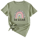 Be kind Funny Graphic Print Women's Summer Casual Loose Short Sleeve T-Shirt