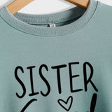 Sister Squad Love Bottom, Lockerer Rundhalsausschnitt, Lange Ärmel, Große Größe Sweatshirt Damen