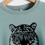 GAME DAY Tiger Letter Loose Bottom Lange Ärmel Übergröße Sweatshirt Damen