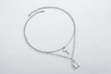 Halskette mit Schlüssel- und Schloss-Anhänger, Edelstahlschmuck für Damen