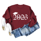 Klasse von 2023 Hut Buchstaben Bottoming Langärmeliger Pullover für Frauen Auf Lager