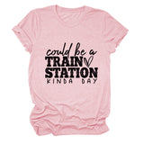 Summer Court Be a Train T-shirt à manches courtes et col rond pour femme