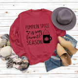 PUMPKIN SPICE IS MY LETTER LOVE PUMPKIN Rundhalsausschnitt Langarm-Sweatshirt für Damen in Übergröße