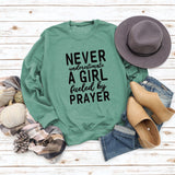 NEVER UNDERESTIMATE A GIRL Letters Fashion Round Neck Loose Long-sleeved Sweater