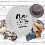 MIMI BECAUSE I'M Letter Fashion Women's Long Sleeve Shirt Crew Neck Sweater