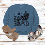 J'aime les spectacles de meurtre col rond hauts sweat-shirt ample imprimé