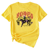 Freizeithemd mit Rodeo-Fun-Muster und Rundhalsausschnitt, kurzärmelig