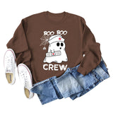 BOO BOO CREW Letter Printing Round Neck Autumn and Winter Long Sleeve Plus Size Sweater Women
