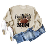 FOOTBALL MOM LETTERS Leopard Underlay Langarm Oversized Pullover Mädchen