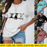 T-shirt ample à manches courtes et col rond pour femme