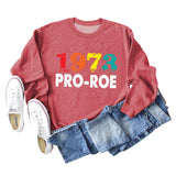 1973 PRO ROE Letter Ladies Bottoming Long Sleeve Sweater
